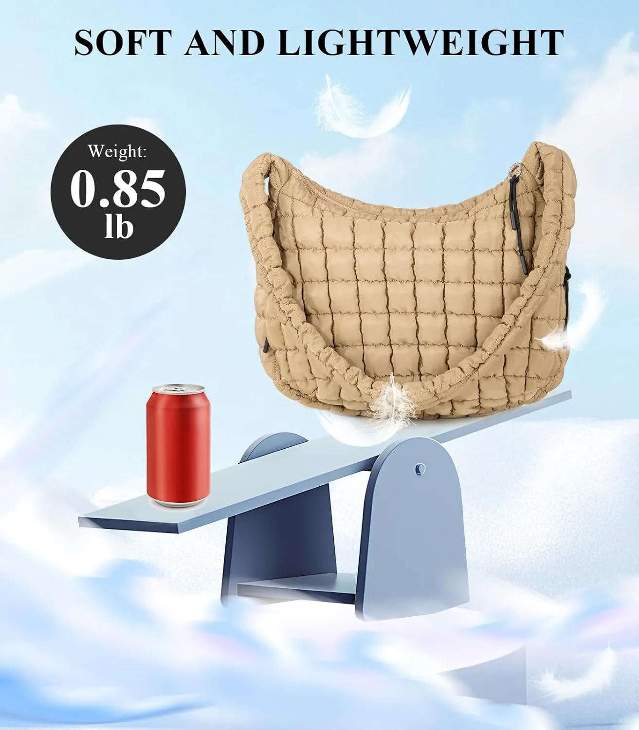 Puffer Tote Bag for Women, Quilted Tote Bag Puffer Bag, Large Quilted Crossbody Bags Carryall Bag, Hobo Bags for Travel