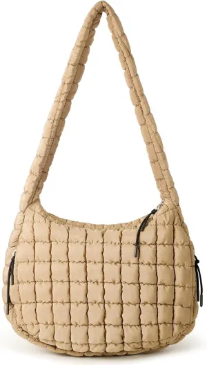 Puffer Tote Bag for Women, Quilted Tote Bag Puffer Bag, Large Quilted Crossbody Bags Carryall Bag, Hobo Bags for Travel