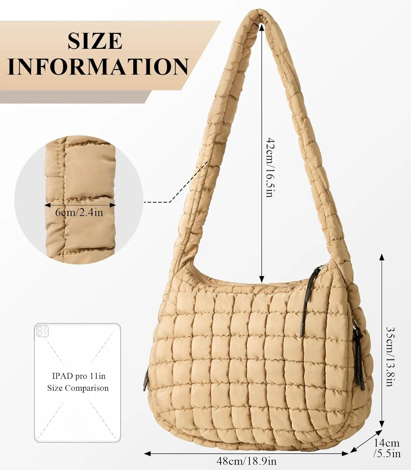 Puffer Tote Bag for Women, Quilted Tote Bag Puffer Bag, Large Quilted Crossbody Bags Carryall Bag, Hobo Bags for Travel