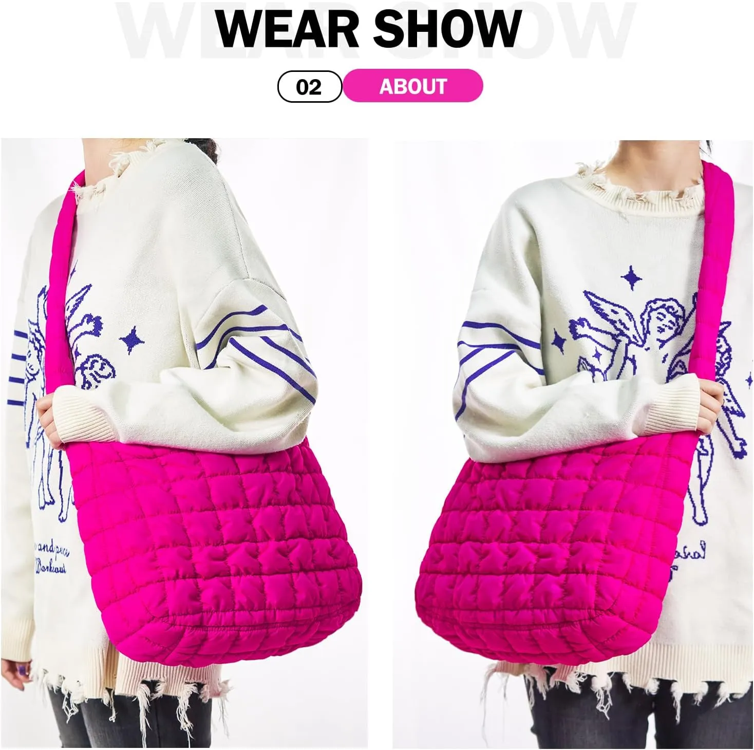 Puffer Tote Bag for Women Quilted Tote Bag Quilted Crossbody Bag Lightweight Padding Pufferr Shoulder Bag
