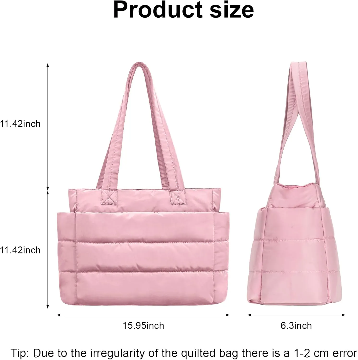 Puffer Tote Bag for Women Quilted Tote Bag Shoulder/handbag,Nylon Puffy Bag Lightweight Waterproof Suitable for Work