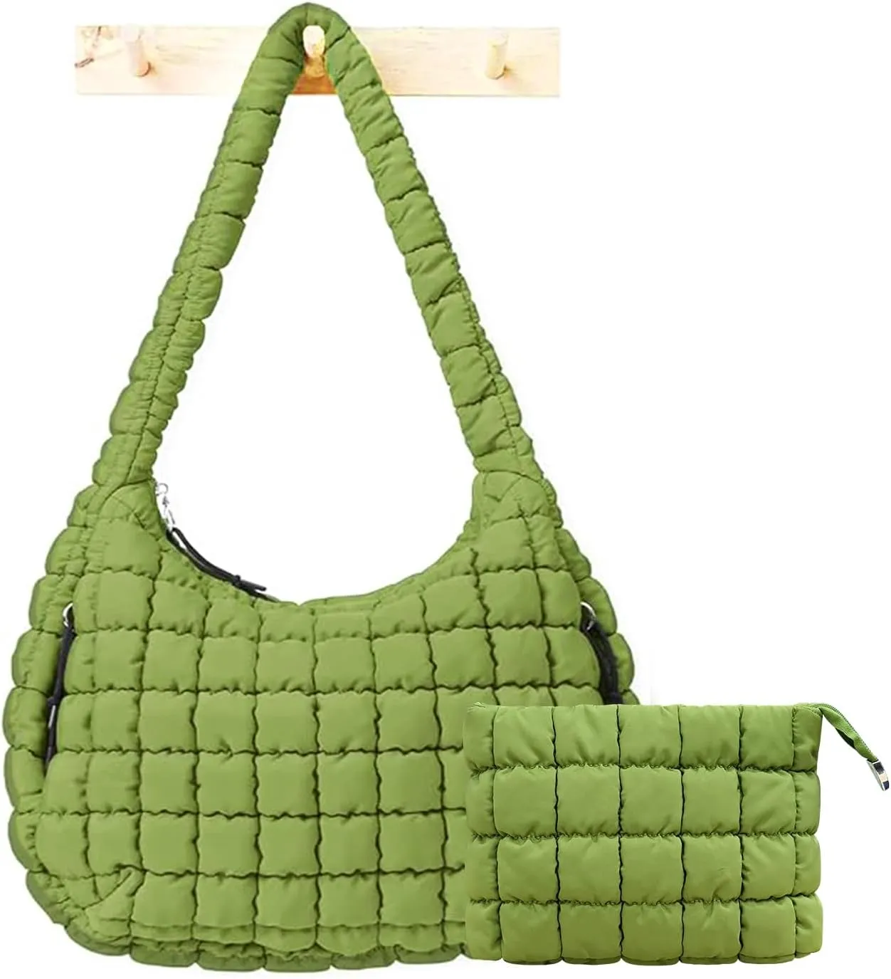 Puffer Tote Bag for Women,Quilted Tote Bag,Large Hobo Quilted Tote Bag Crossbody Shoulder Puff Purse Soft Fluffy Lightweight