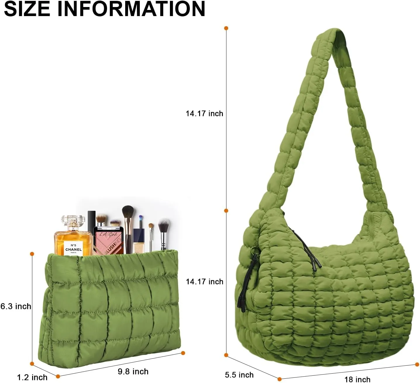 Puffer Tote Bag for Women,Quilted Tote Bag,Large Hobo Quilted Tote Bag Crossbody Shoulder Puff Purse Soft Fluffy Lightweight