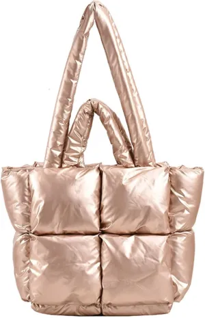Puffy Tote Bag Padded Puffy Tote Lattice Handbags Large Puffer Tote Bag for Women Shoulder Bag Puffer Luxury Bags