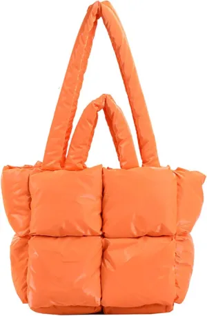 Puffy Tote Bag Padded Puffy Tote Lattice Handbags Large Puffer Tote Bag for Women Shoulder Bag Puffer Luxury Bags