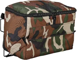 Push Pull Folding Wagon Cooler Bag, 15L Collapsible Oxford Cloth Tail Pocket Hand Push Wagons Accessories, Trolley Cart Insulated Bag, for Food Camping BBQ (Camouflage Color)