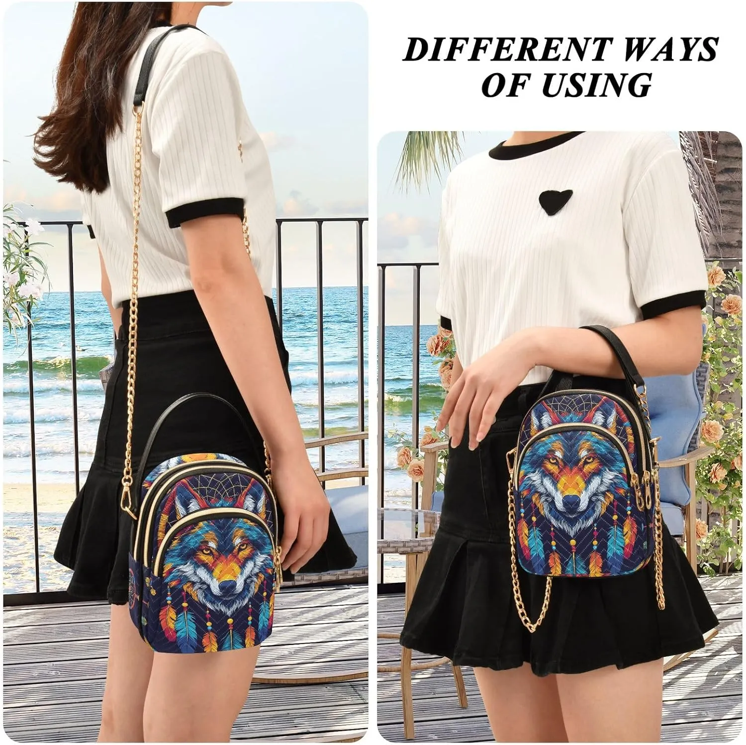 Quilted Crossbody Bag Small Shoulder Purse Women's Handbags Phone Purse with Chain
