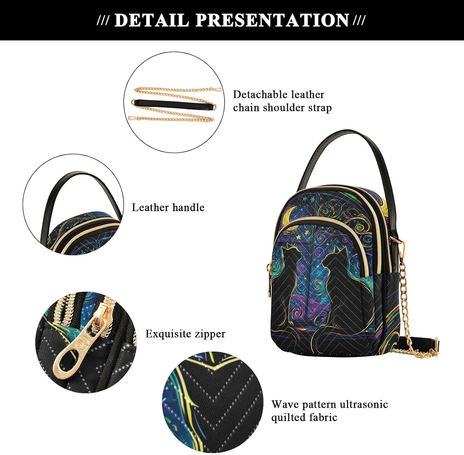 Quilted Crossbody Bags for Women Trendy, Women's Crossbody Handbags Butterfly Travel Cell Phone Purses Bags