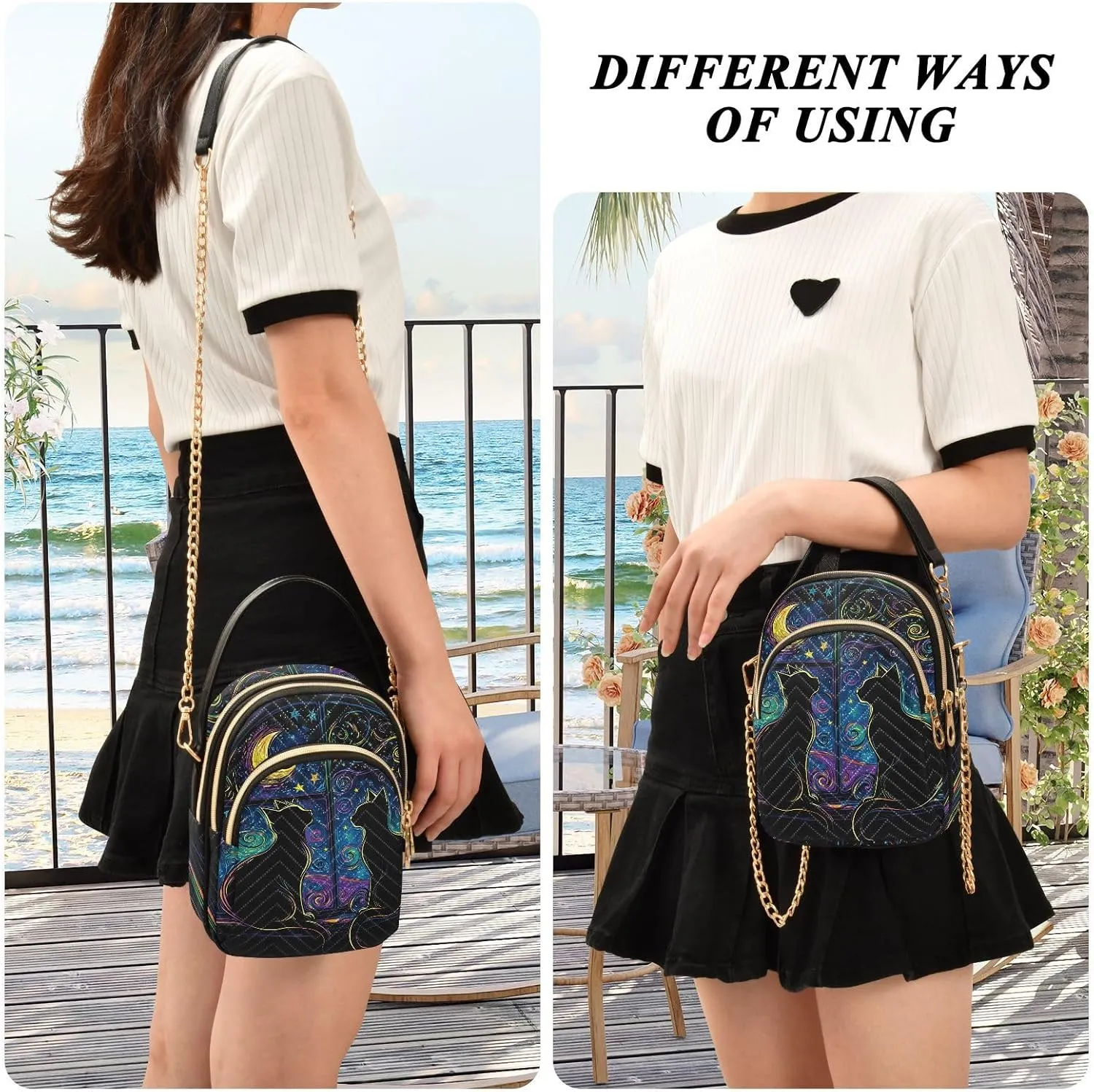 Quilted Crossbody Bags for Women Trendy, Women's Crossbody Handbags Butterfly Travel Cell Phone Purses Bags
