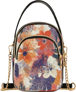 Quilted Crossbody Bags for Women,Ink Flower02 Women's Crossbody Handbags Small Travel Purses Phone Bag