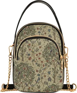 Quilted Crossbody Bags for Women,William Morris Prints Women's Crossbody Handbags Small Travel Purses Phone Bag26