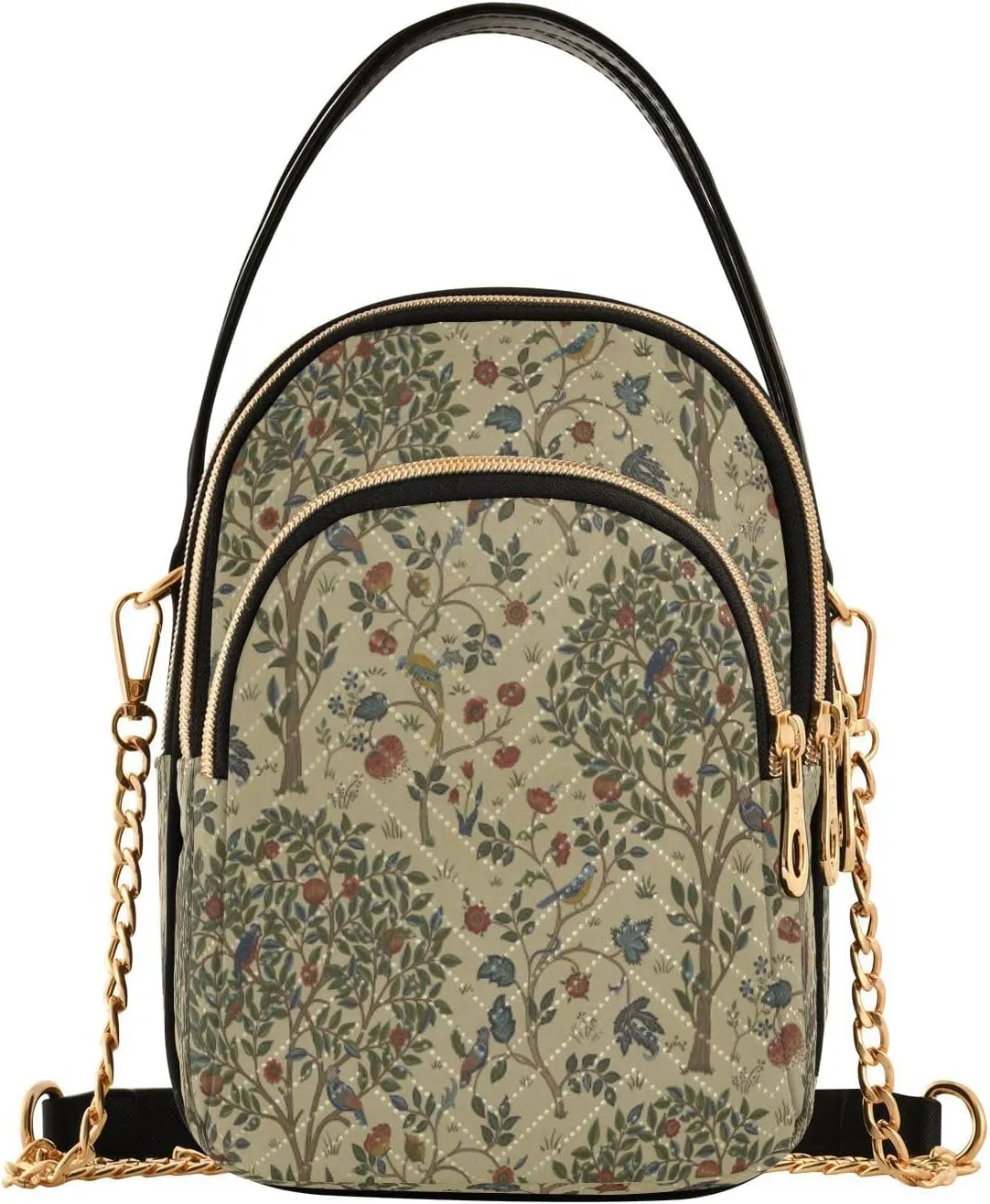 Quilted Crossbody Bags for Women,William Morris Prints Women's Crossbody Handbags Small Travel Purses Phone Bag26