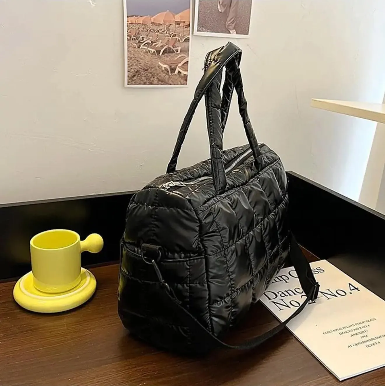 Quilted Lightweight Polyester Bag for Women – Versatile Travel Tote, Durable, Stylish Handbag for Work, Shopping & Daily Use