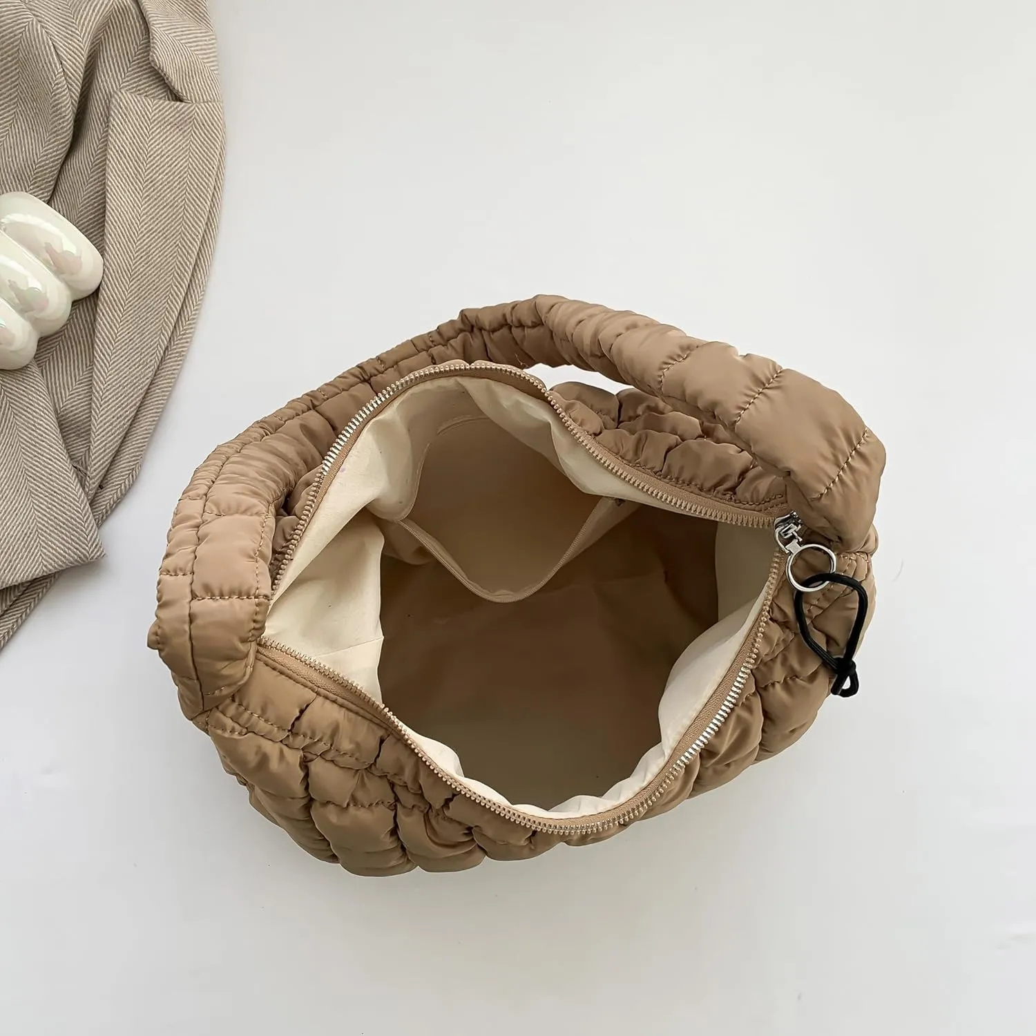 Quilted Puffer Tote Bag for Women Large Quilted Puffy Tote Bag Carryall Bag Soft Puffy Crossbody Bag Hobo Purse