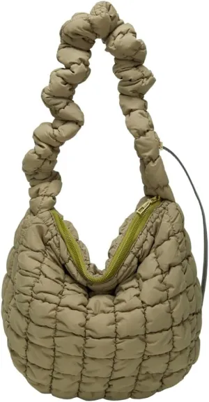 Quilted Puffer Tote Bag for Women Lightweight Shoulder Bag for Work Causal Puffy Cross Body Bags with Large Capacity
