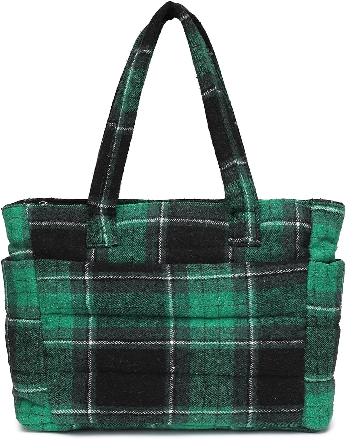 Quilted Puffer Tote Bag for Women Stylish Work Tote with Multiple Compartments Puffy Handbag