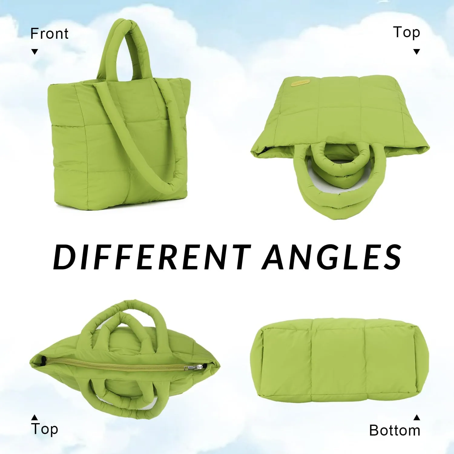 Quilted Tote Bag for Women Large Quilted Puffer Bag Work Tote
