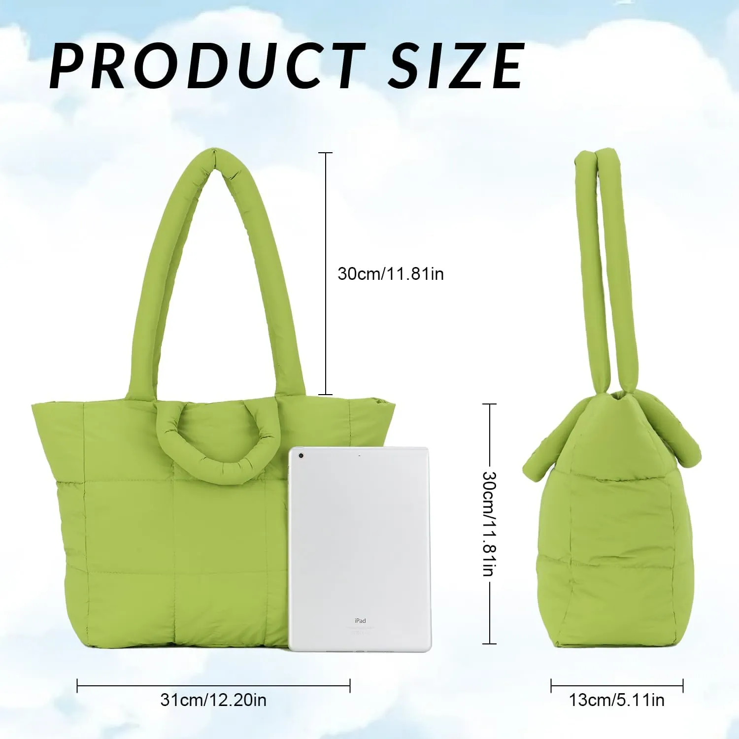 Quilted Tote Bag for Women Large Quilted Puffer Bag Work Tote
