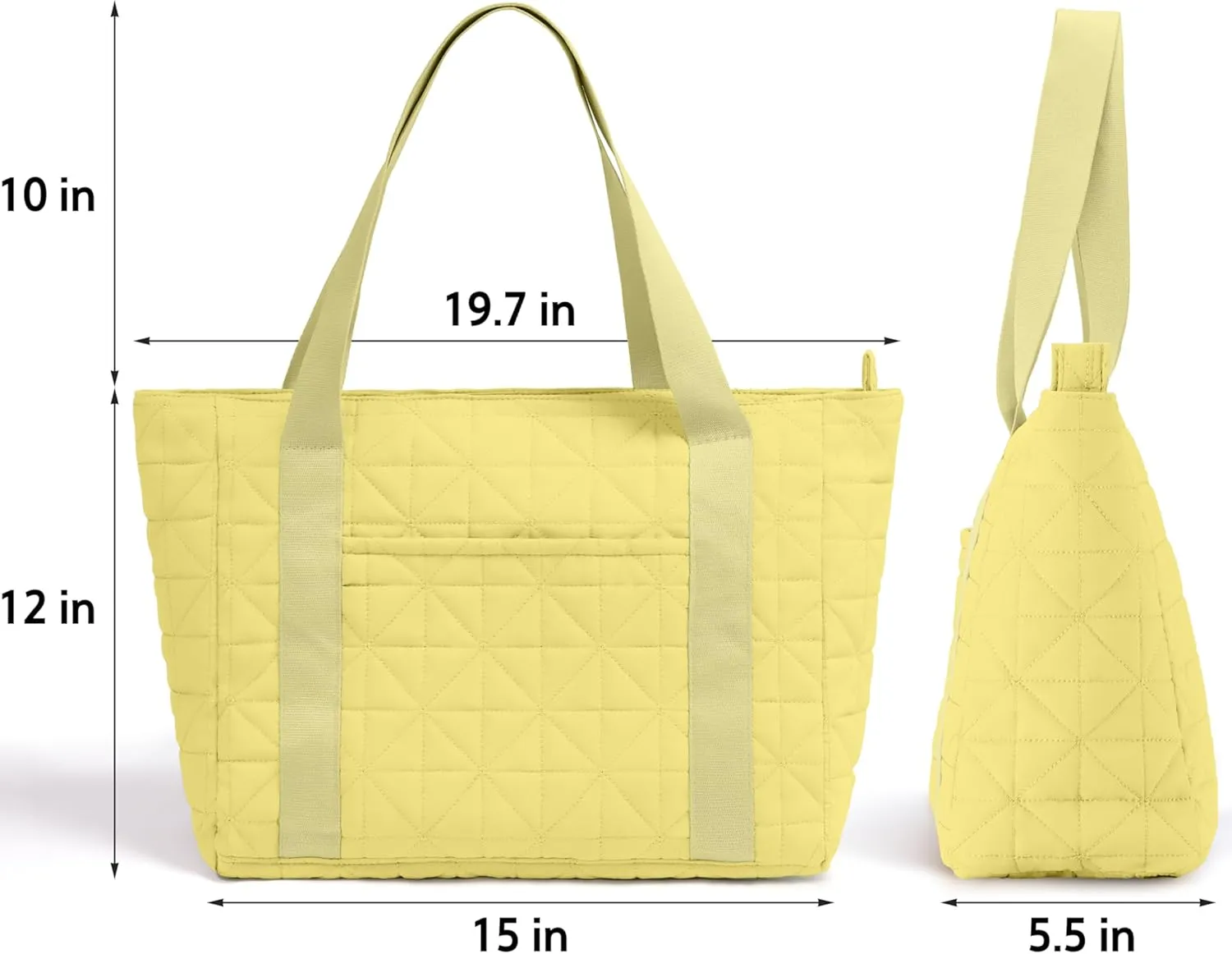 Quilted Tote Bag for Women, Mother's Day Gift, Lightweight Shoulder Bag with Magnetic Pocket, Breathable Strap Work Bag