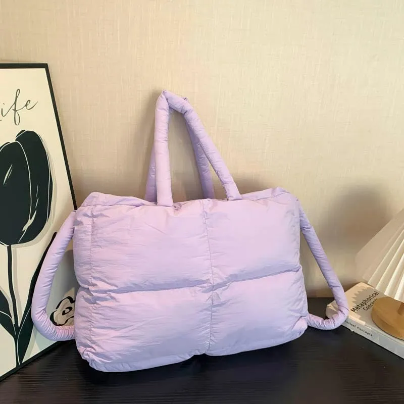Quilted Tote Bag For Women, Puffy Purse Crossbody Puffer Bags For Women, Movement Quilted Carryall For Cute Fashion Girl