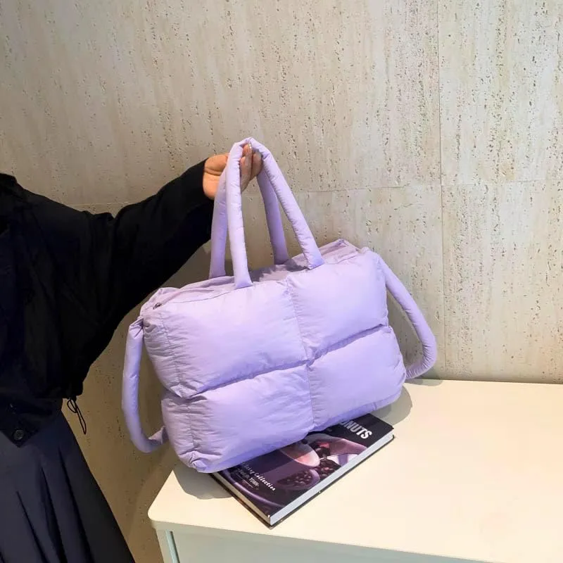 Quilted Tote Bag For Women, Puffy Purse Crossbody Puffer Bags For Women, Movement Quilted Carryall For Cute Fashion Girl