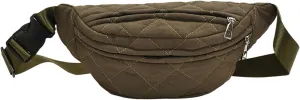 Quilted Waist Bag Stylish Crossbody Bag with Adjustable Strap Large Capacity Shoulder Bags for Outdoor Travel