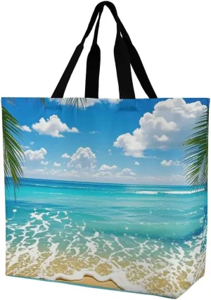 Raccoon in The Fall Tree Hole Tote Bags, Reusable Grocery Bags, Large Shopping Bag, Shoulder Bag for Women