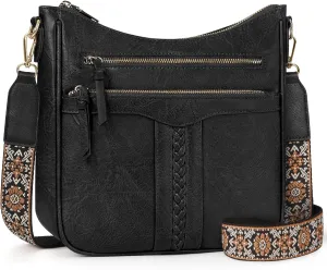 RAINSMORE Crossbody Bags for Women, Trendy Crossbody Purses Soft Leather Shoulder Handbags Lightweight Travel Purse