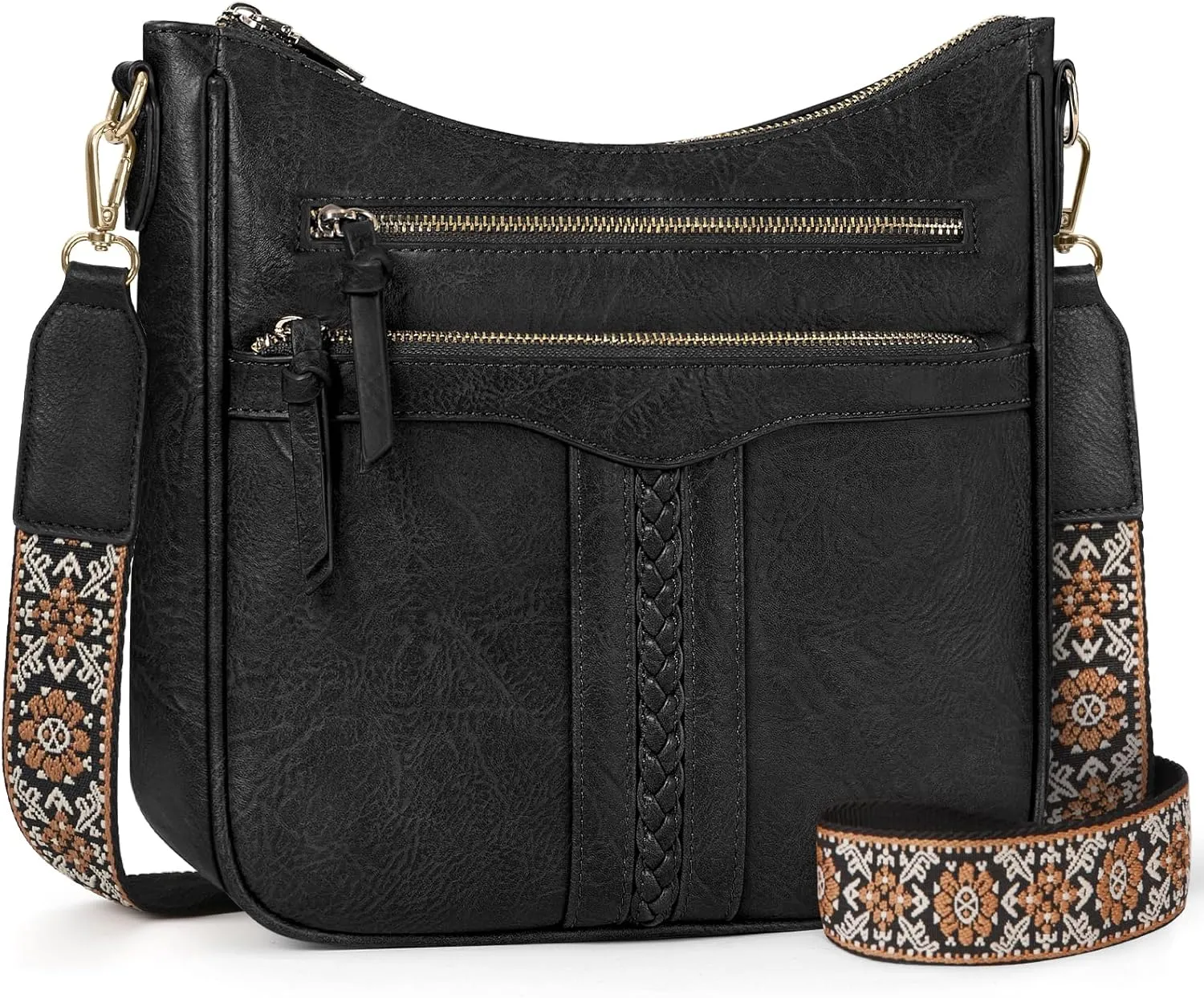RAINSMORE Crossbody Bags for Women, Trendy Crossbody Purses Soft Leather Shoulder Handbags Lightweight Travel Purse
