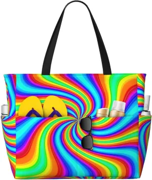 Red Blue Fire Flame Large Capacity Travel Bag Lightweight Shopping Handbag Beach Tote Bags Casual Work Bag For Women