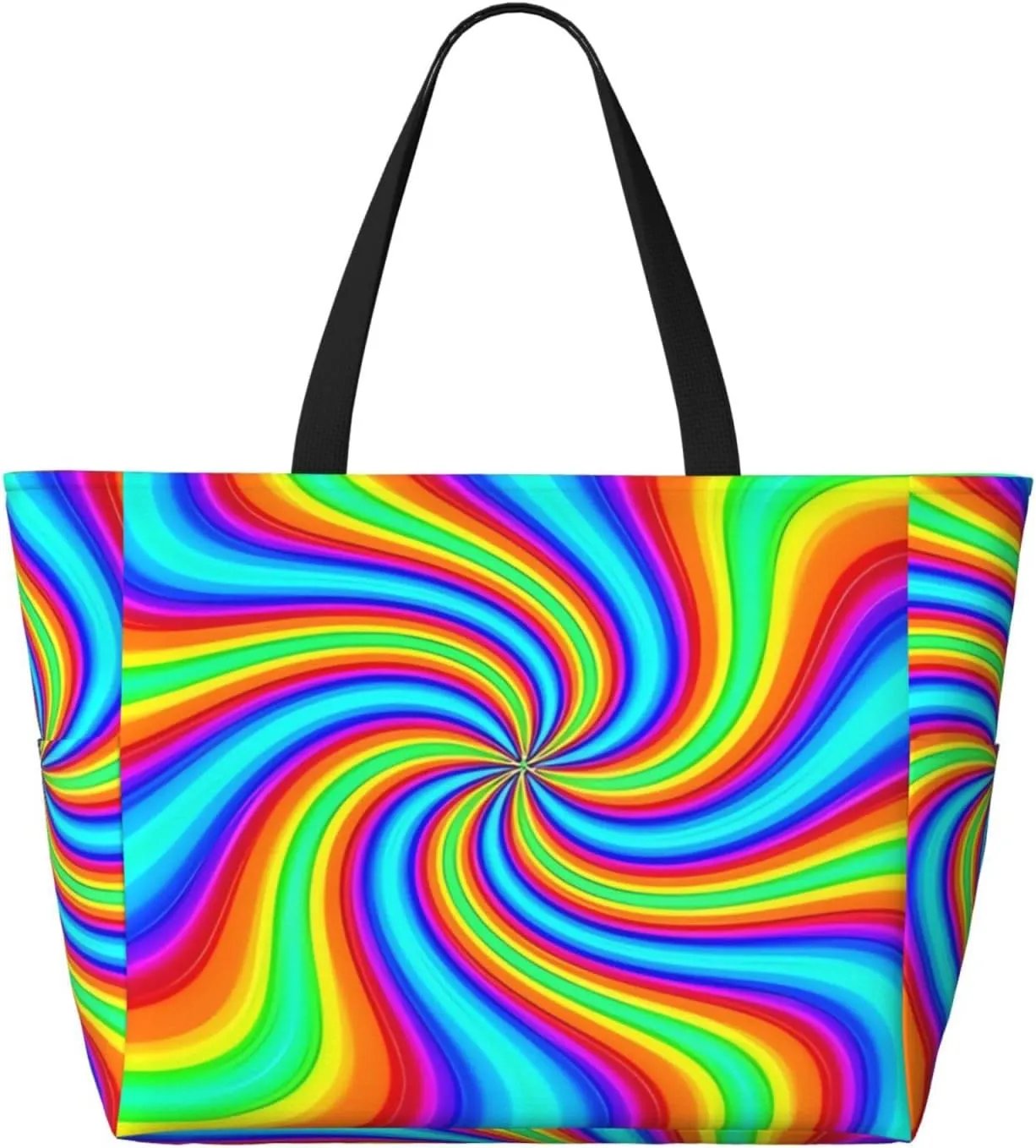 Red Blue Fire Flame Large Capacity Travel Bag Lightweight Shopping Handbag Beach Tote Bags Casual Work Bag For Women