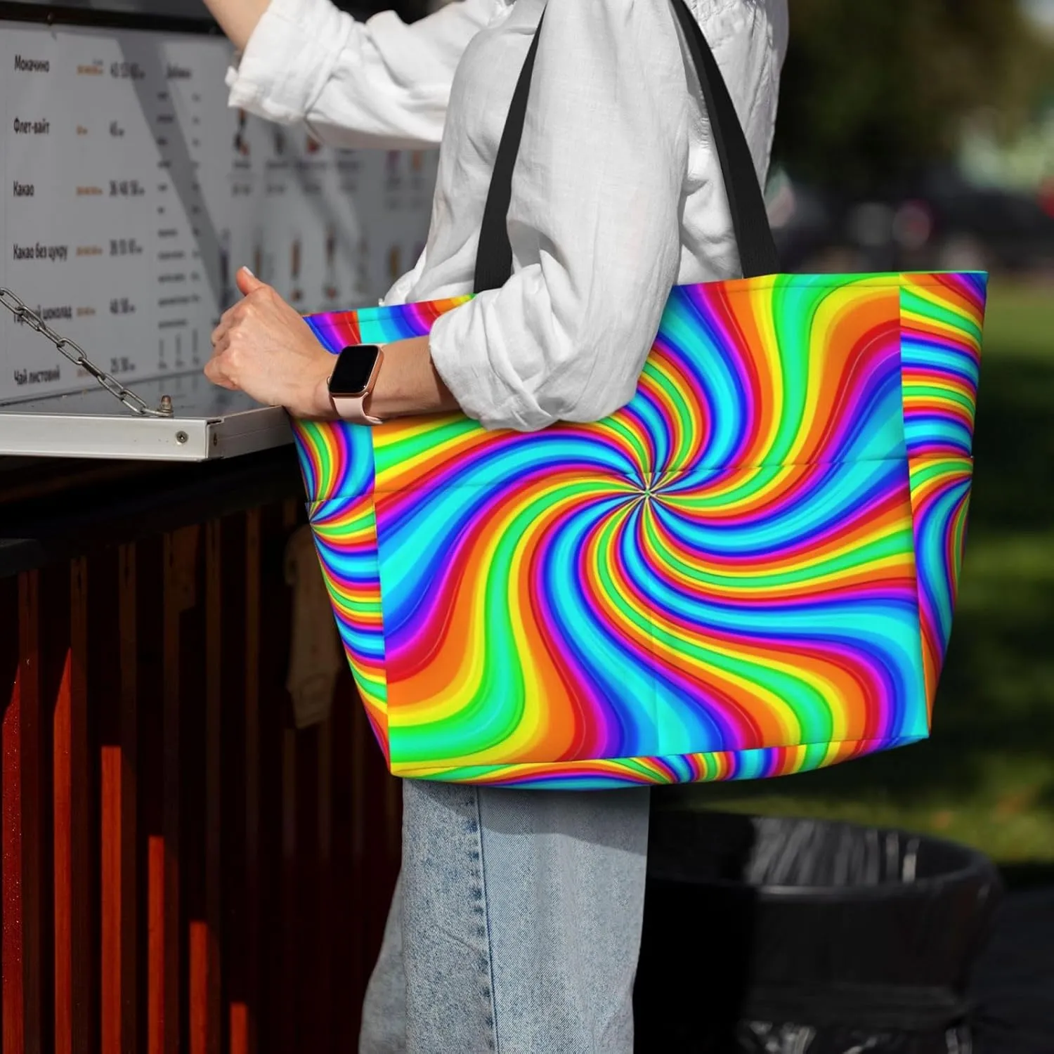 Red Blue Fire Flame Large Capacity Travel Bag Lightweight Shopping Handbag Beach Tote Bags Casual Work Bag For Women