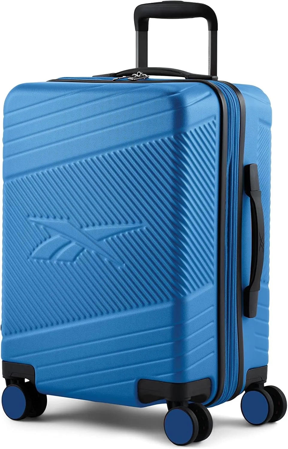 Reebok Go Collection 20 Inch Hard Shell Spinner Carry On Luggage for Airplanes, ABS/PC Hardside Suitcase with 360-Degree Spinner Wheels, Retractable Handle, Airline Approved, Blue