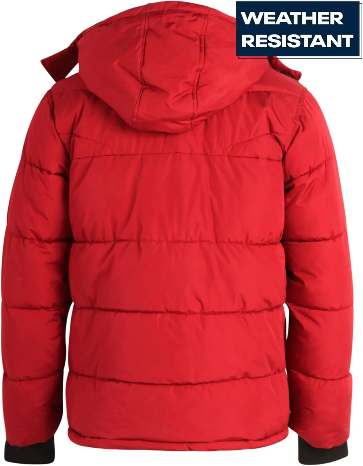Reebok Mens Puffer Jacket - Heavyweight Quilted Parka Mens Jacket with Hood - Weather Resistant Ski Winter Jackets for Men