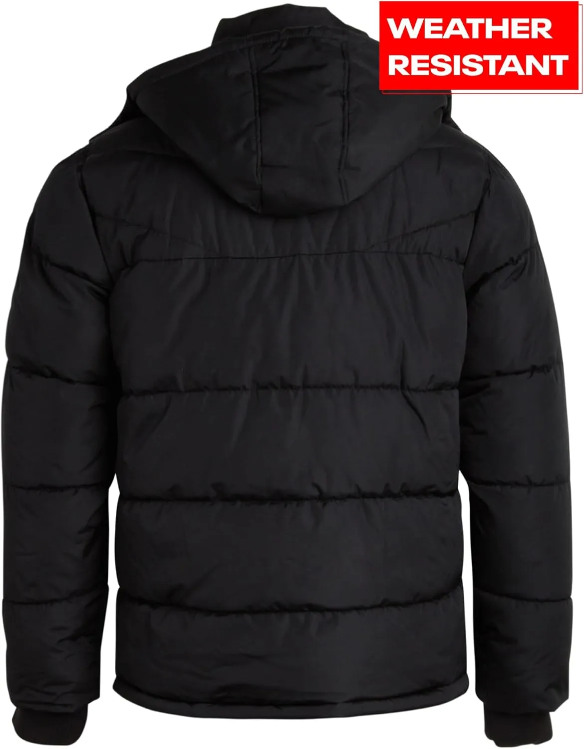 Reebok Mens Puffer Jacket - Heavyweight Quilted Parka Mens Jacket with Hood - Weather Resistant Ski Winter Jackets for Men