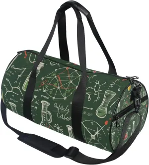 Retro Math Chemistry and Physical Gym Duffle Bag Women Men Sports Fitness Bag for Travel Workout Gymnastics Dance Ballet