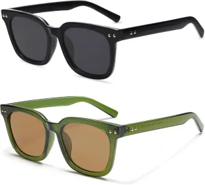 Retro Oversized Square Polarized Sunglasses for Womens Men Classic Trendy UV400 Vintage Sunnies AP3647