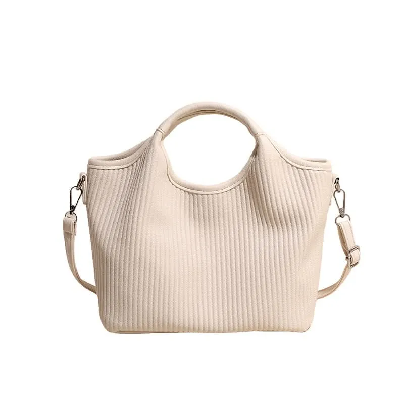 Retro Style Pleated PU Leather Bucket Bag for Women – Urban Chic