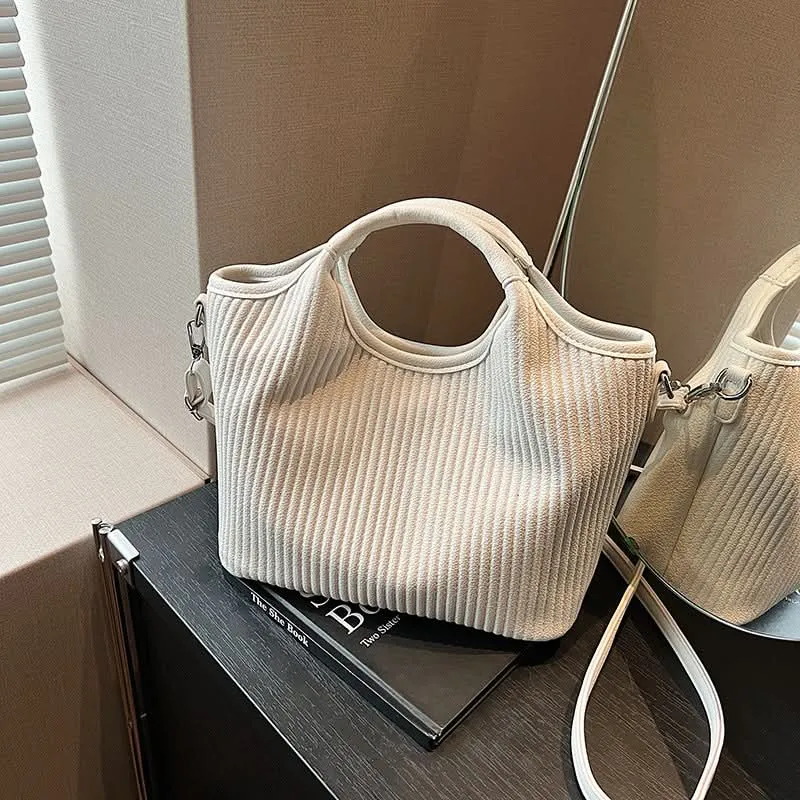 Retro Style Pleated PU Leather Bucket Bag for Women – Urban Chic