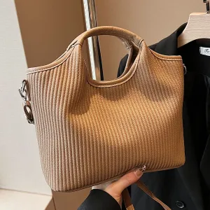 Retro Style Pleated PU Leather Bucket Bag for Women – Urban Chic