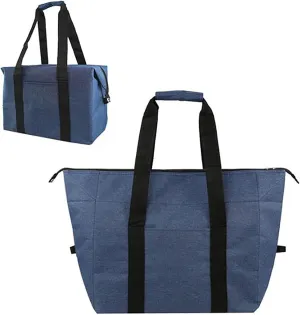 Reusable Insulated Cooler Tote Bag with Zipper for Grocery, Leakproof Thermal Shopping Bag with Insulation Foam, Cooler Bag for Cold Hot Food, Picnic, Travel or Beach