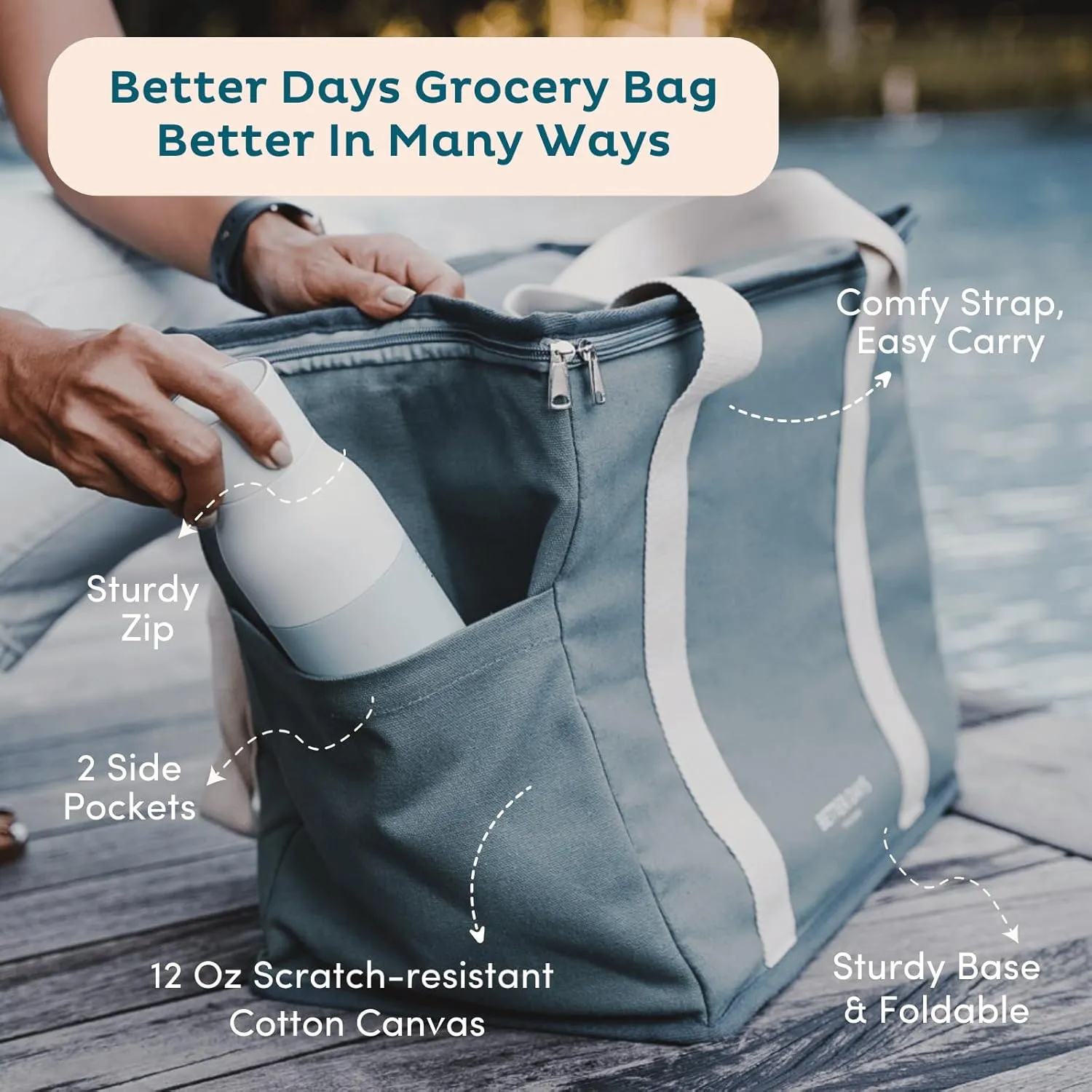 Reusable Insulated Grocery Bag - Leak Proof, X Large Insulated Cooler Bag - Insulated Shopping Bags for Groceries - Travel Cooler Bag for Frozen and Hot Food with Zippered Top (Cream Brown)