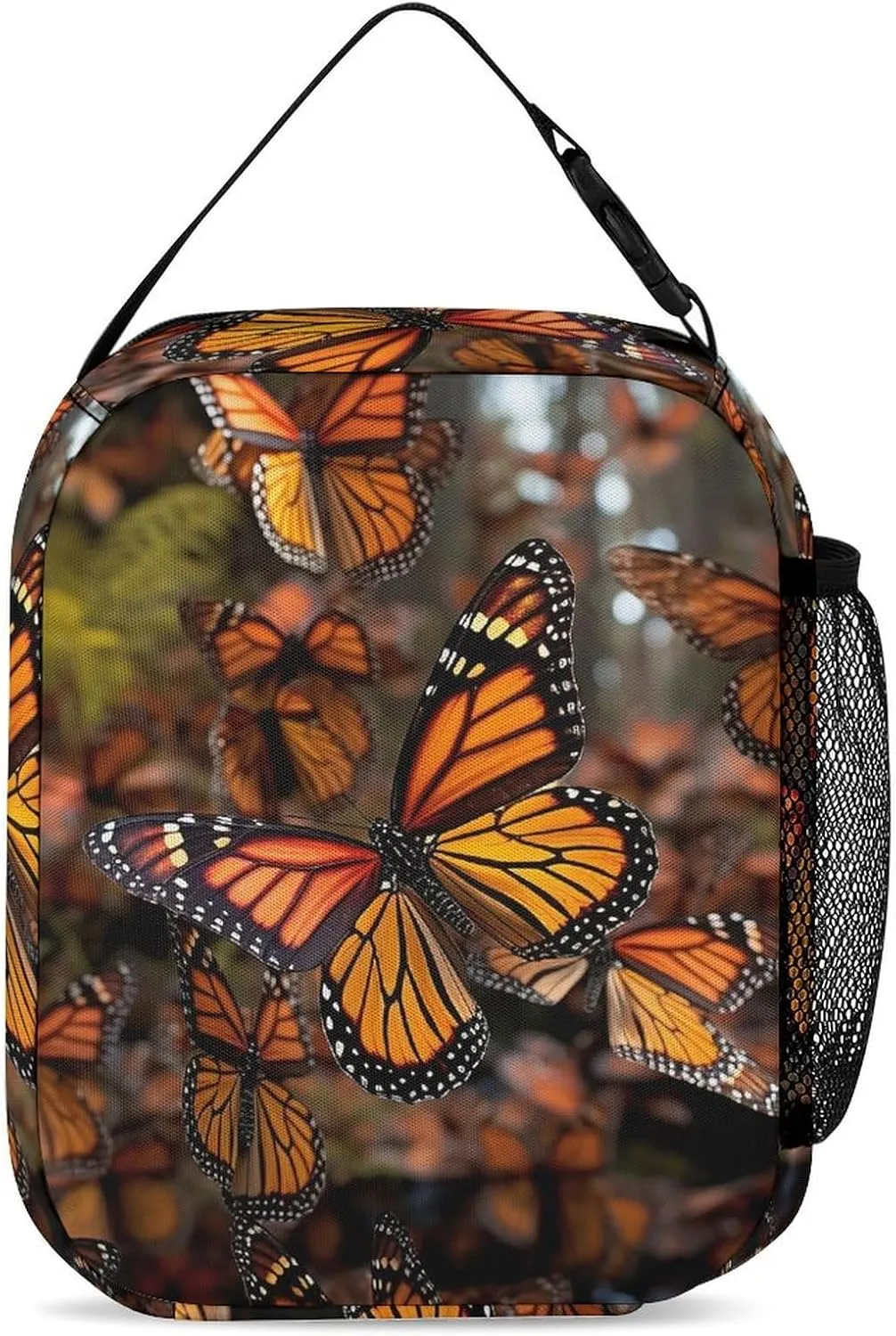 Reusable Insulated Lunch Bag Monarch Butterflies Leakproof Portable Lunch Box for Women Men Work Office Picnic Travel
