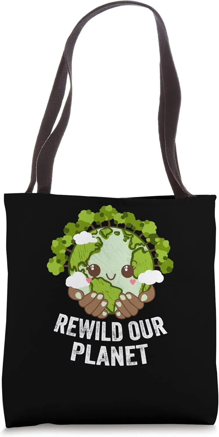 Rewild Our Planet Forest Ecology Jungle Ecosystem Wildlife Tote Bag