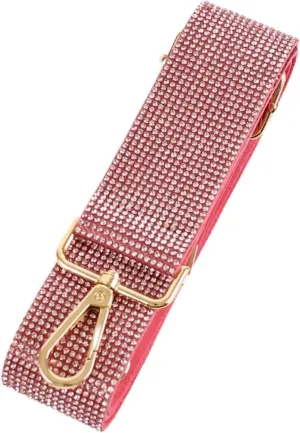 Rhinestone Adjustable Purse Strap Replacement, Crossbody Replacement for Handbags (Pink)