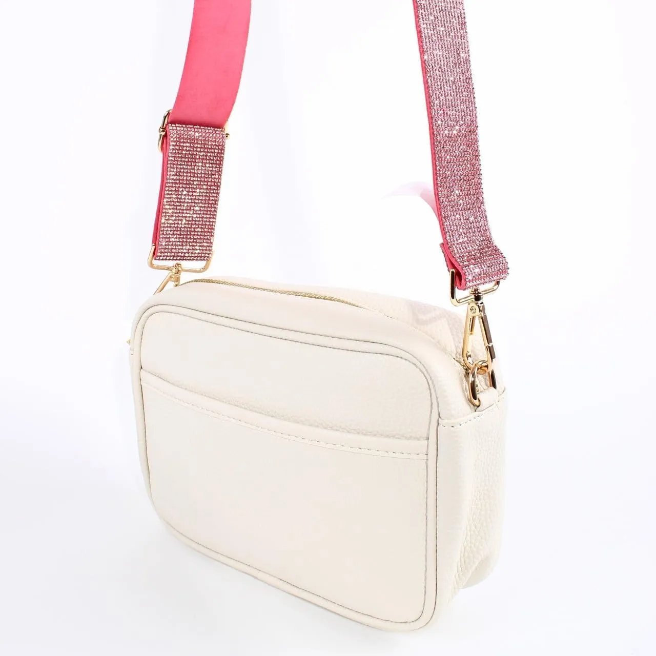 Rhinestone Adjustable Purse Strap Replacement, Crossbody Replacement for Handbags (Pink)