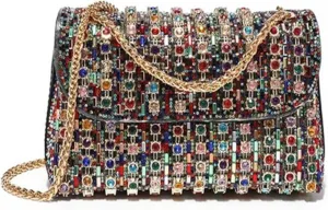 Rhinestone Bags SRhinestone Women Chain Bag Casual Crossbody Bag Shoulder Bag Mobile Phone Bag Party Clutch Bag(Multi)