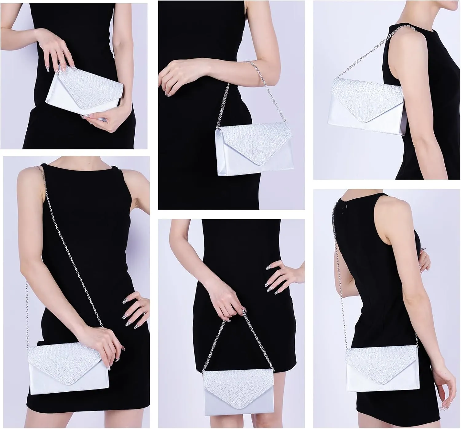 Rhinestone Clutch Purse for Women Sparkling Party Evening Bag Formal Wedding Cocktail Prom Handbag