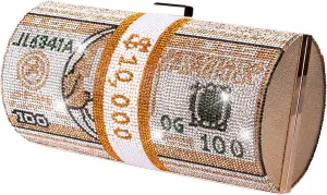 Rhinestone Red Money Clutch Purse for Women Evening Handbags Crystal Money Bag Purse Diamond Bling Clutches for Wedding Party