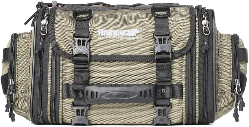 Rhinowalk Motorcycle Saddle Bag Motorbike Tail Bag Waterproof Expandable Pannier Bag Powersports Travel Luggage (Army Green，26L)